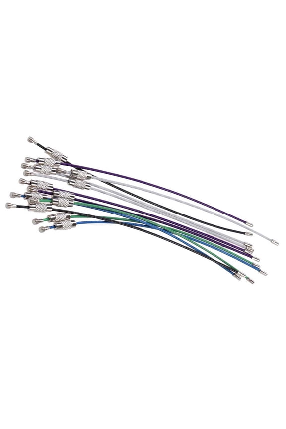 12-Pack Assorted Color Steel Wire Keychains Heavy Duty Key Holders for Secure Key Organization and Easy Access