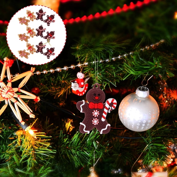 MEIBUTYUP 12Pcs Xmas Pendant Gingerbread Man Tree Hanging Decor Unique Design Decorative Home Ornament