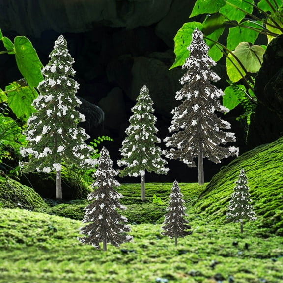 MEIBUTYUP 12Pcs Model Trees Pine Tree Shape Sponge Landscape Decor for Mini House Craft Projects