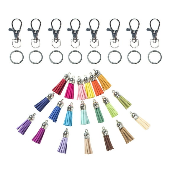 MEIBUTYUP Keychain Craft Kit with 150 Assorted Color Pieces for Jewelry Making and Car Key Accessories