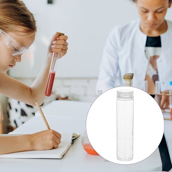 MEIBUTYUP 16-Pack Transparent Test Tubes with Airtight Lids for Secure Storage and Laboratory Use