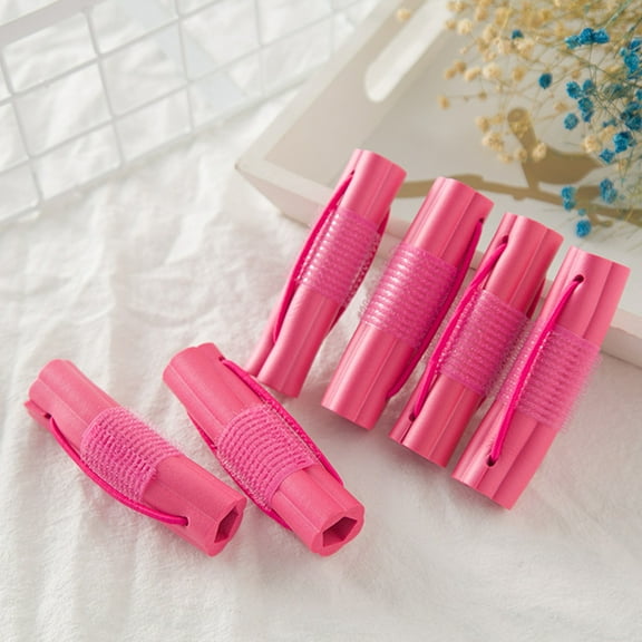 MEIBUTYUP 18-Piece Lightweight Sponge Hair Rollers with Rosy Curling Straps, Easy to Use for Soft, Bouncy Curls