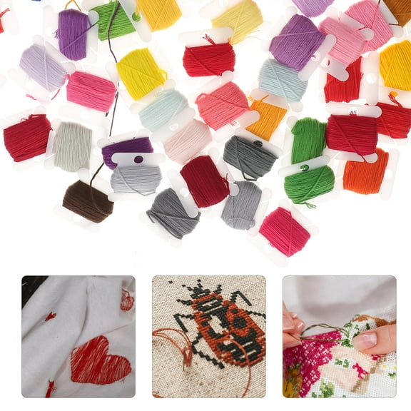 MEIBUTYUP 1Pack Durable Embroidery Thread Set with Assorted Colors for Hand and Machine Sewing Projects