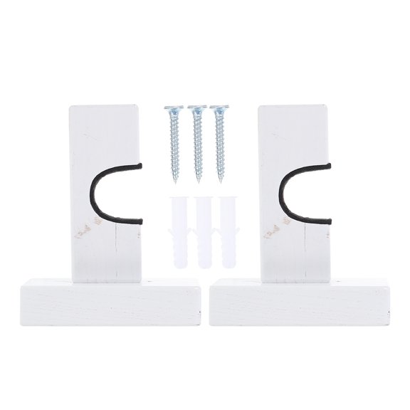 MEIBUTYUP Bat Holder White Wooden Wall-Mounted Multi-Function Rack for Home Use 1Pair