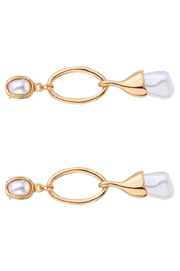 Women Ear Earrings Golden Long Fringe 1 Pair