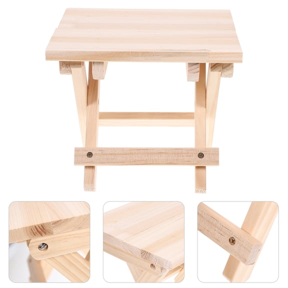 MEIBUTYUP Foldable Wood Stool Multi Color Non-Slip Ideal for Home Use 1Pc