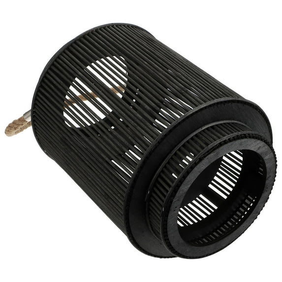 MEIBUTYUP Black Outdoor Rattan Lantern, 1Pc Decorative Light for Garden, Patio, Party, Festive Ambiance, Stylish and