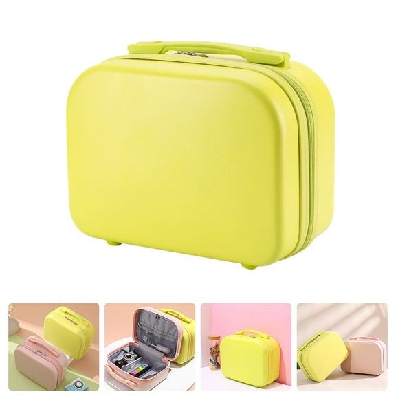 MEIBUTYUP Portable Yellow ABS Makeup Bag 1Pc Cosmetics Storage Case for Personal Care and Travel