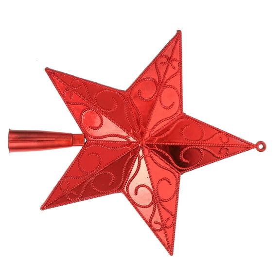 MEIBUTYUP Red Plastic Christmas Star Topper, Perfect for Tree and Home Decoration