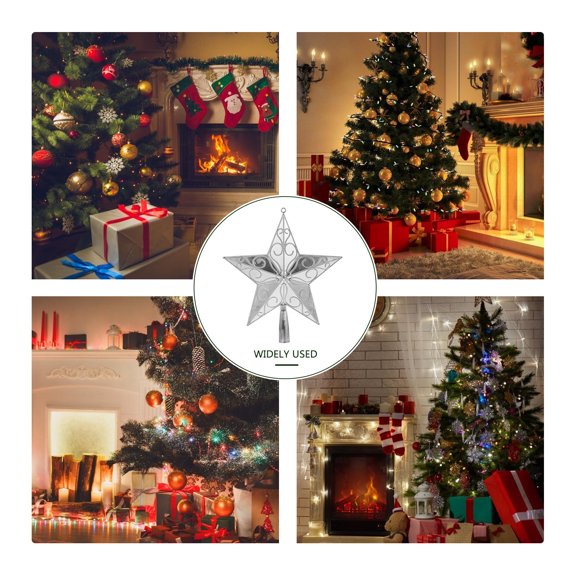 MEIBUTYUP Christmas Tree Topper, 1 Plastic Poinsettia Star Ornament for Holiday Tree Decoration and Festive Home Decor
