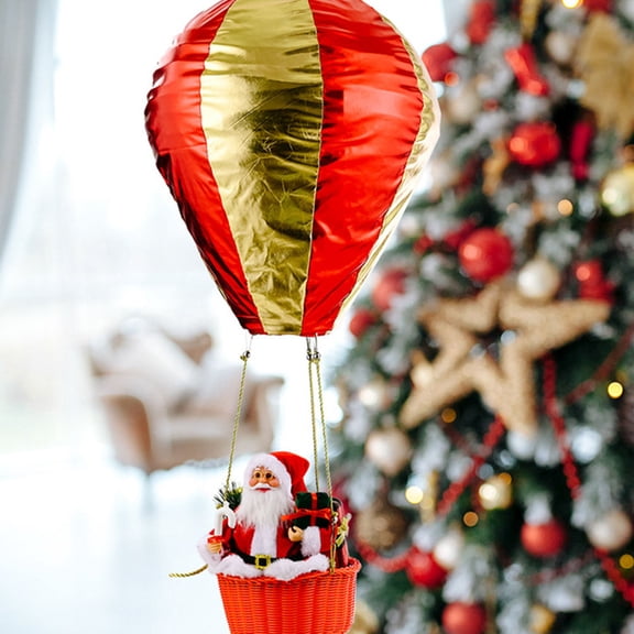 MEIBUTYUP 1Pc Christmas Party Decor Hanging Santa Hot Air Balloon Ornament