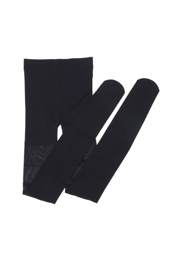 Women's Black Patterned Nylon Tights, Stretchy Striped Design, Comfortable Costume and Everyday Wear