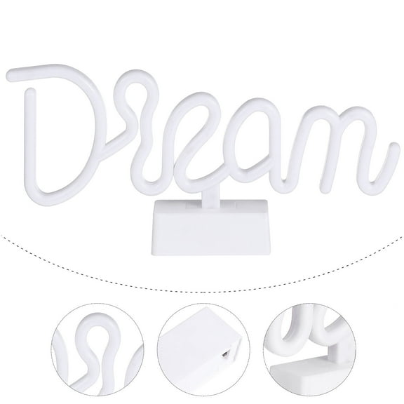 MEIBUTYUP 1Pc LED Letter Sign White Neon Light Lamp for Desktop Decoration and Party