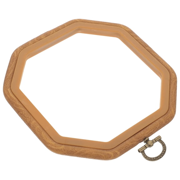 MEIBUTYUP Octagonal Embroidery Hoop, Brown PP Plastic, Durable and Easy to Use for DIY