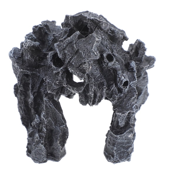 MEIBUTYUP 1Set Lizard Accessories Resin Hide Cave Black for Habitat Design