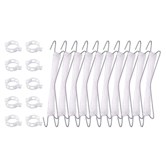 MEIBUTYUP 1Set Overhead Tomato Trellis Hooks with Durable Plant Growth Traction Rope for Garden Use