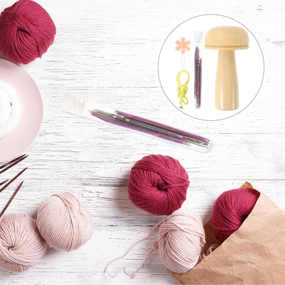 MEIBUTYUP Complete Sewing Kit with Safety Yarn Needles for Knitting, Crochet and Crafts, Comfortable and Set