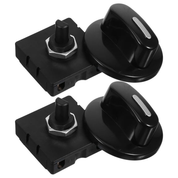 MEIBUTYUP 2Set Black Rotary Switch with 4 Position Speed Control for Heater and Fan Universal Use