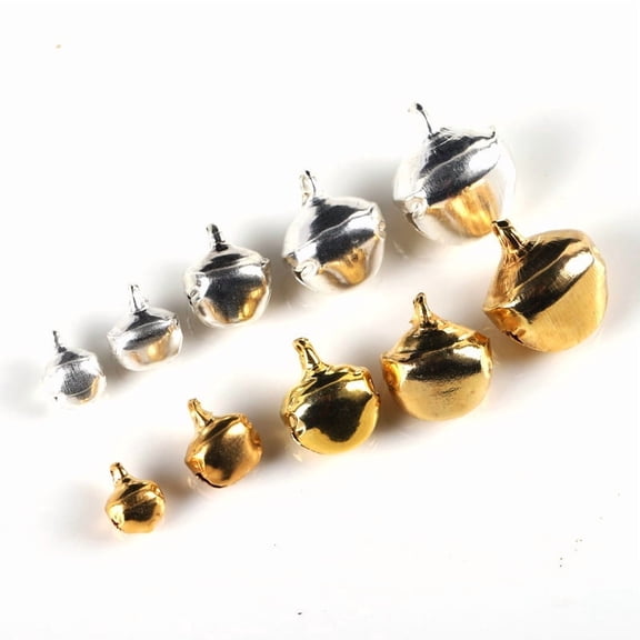 MEIBUTYUP 200Pcs Iron Crafting Bells for Projects, Pet Collars, Decorations, Jewelry Making and More