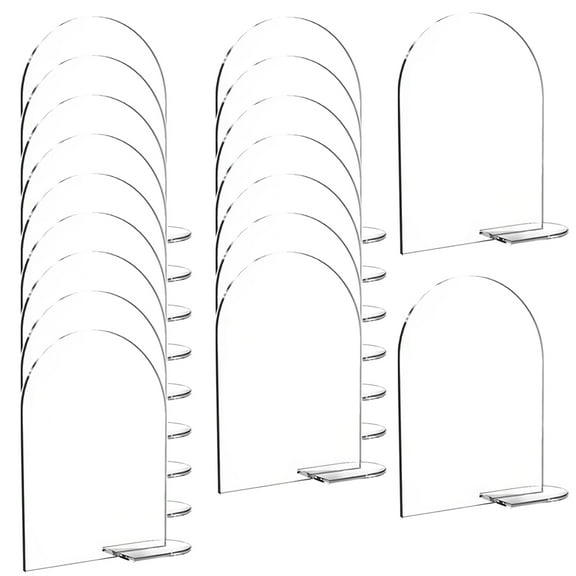 MEIBUTYUP 20 Pcs Blank Transparent Acrylic Signs for Wedding Centerpiece Decoration Reusable Craft Supplies