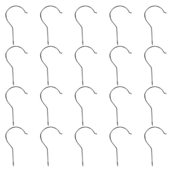 MEIBUTYUP 20Pcs Portable Silver Plastic Hanger Hooks for Pants Clothes and Accessory Hanging
