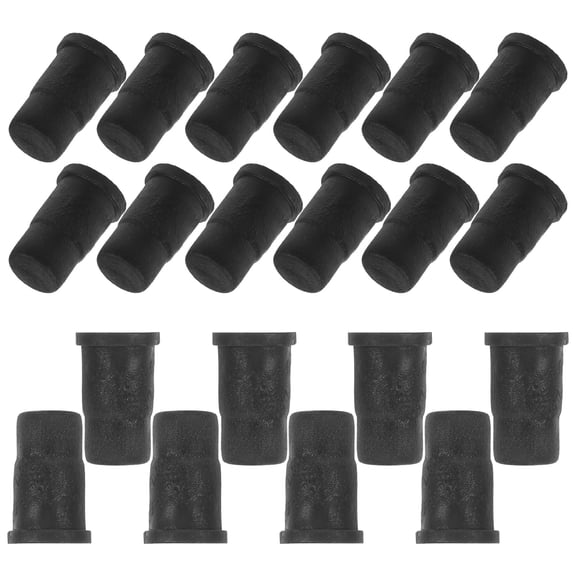 MEIBUTYUP 20Pcs Black ABS Caster Socket Inserts for Stem Casters Chair Legs Wear-Resistant Replacement Parts