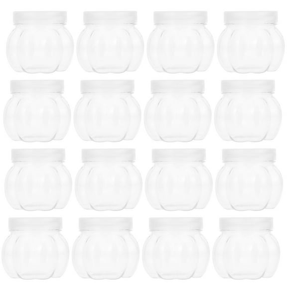 MEIBUTYUP Transparent Pumpkin Candy Containers Airtight for Party 24Pcs