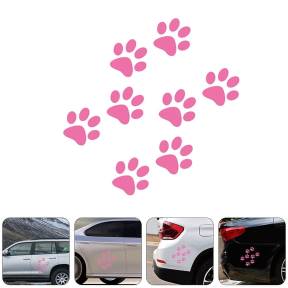 MEIBUTYUP 24-Pack Paw Print Car Decorative Stickers Premium PVC Auto Window Decals for Vehicle Body