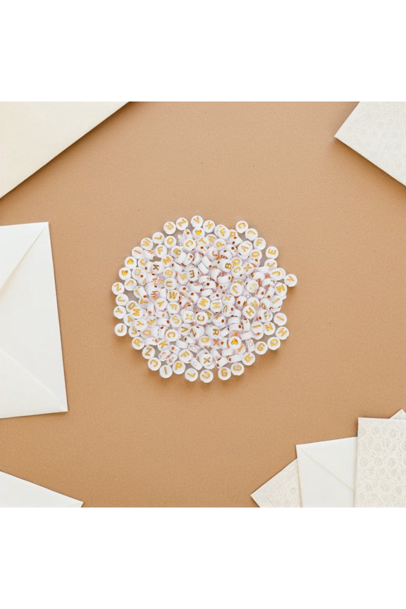 270Pcs Round Acrylic Letter Beads with Heart Shapes for Bracelets Necklaces Keychains and Crafts