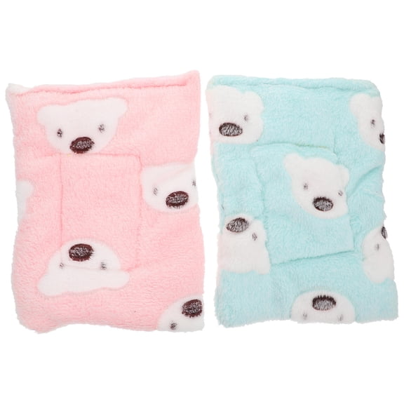 MEIBUTYUP 2Pcs Assorted Color Hamster Nest Cushion Warm Pet Sleeping Pad Small Animal Winter Bed