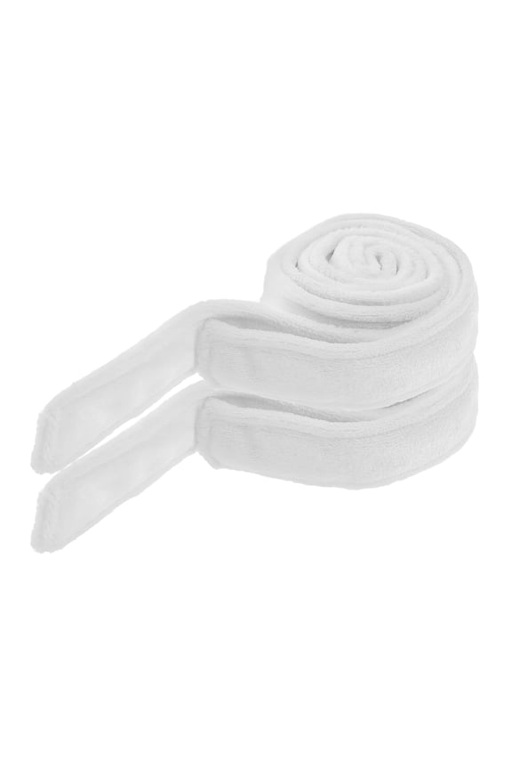 2Pcs Bathrobe Belt Replacement Flannel White for Spa Home Use Secure Fit