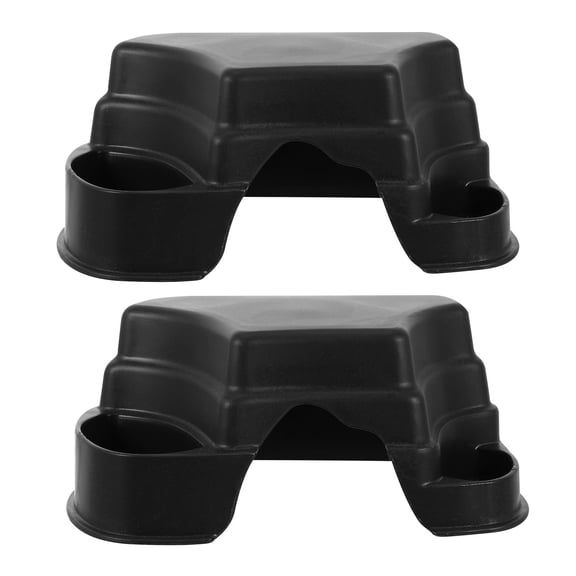 MEIBUTYUP 2-Pack Black Plastic Reptile Hideout Cave with Realistic Design for Tortoise and Small Animal Habitat