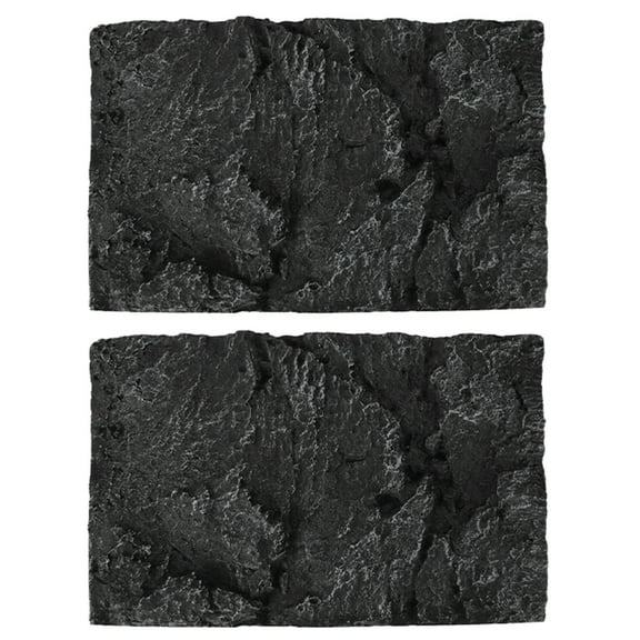 MEIBUTYUP 2-Pack High Simulation Black Decorative Background Board for Fish Tank, Turtle Tank, Reptile Habitat
