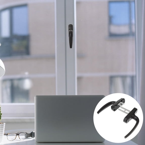 MEIBUTYUP 2-Pack Black Window Handles for Home Use, Premium Zinc Alloy with Elegant Design and Easy Installation