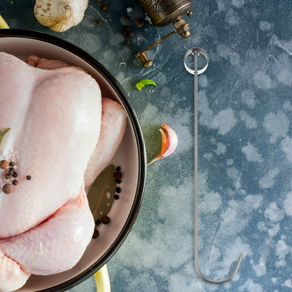 MEIBUTYUP Stainless Steel Butcher Hooks for Roast , 2 Pieces Meat Hanging Hooks Kitchen Tools