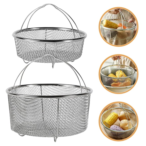 MEIBUTYUP 2pcs Metal Frying Basket Stainless Steel for Home Cooks Cooking