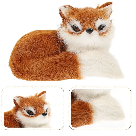 MEIBUTYUP Animal Models Simulation Foxes Toys Orange 2Pcs