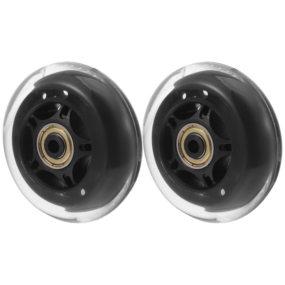 MEIBUTYUP 2Pcs Professional Outdoor Roller Skate Wheels Black PU Material for Smooth Skate on Concrete and Wood