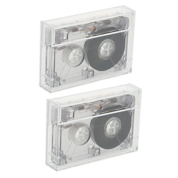 MEIBUTYUP Transparent Blank Audio Cassettes 60 Minute Recording Tape for Interviews and Music 2 Pack