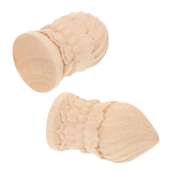 MEIBUTYUP 2-Pack Solid Wood Carved Stair Balusters for Indoor Railings, Beige Finish, and Decorative