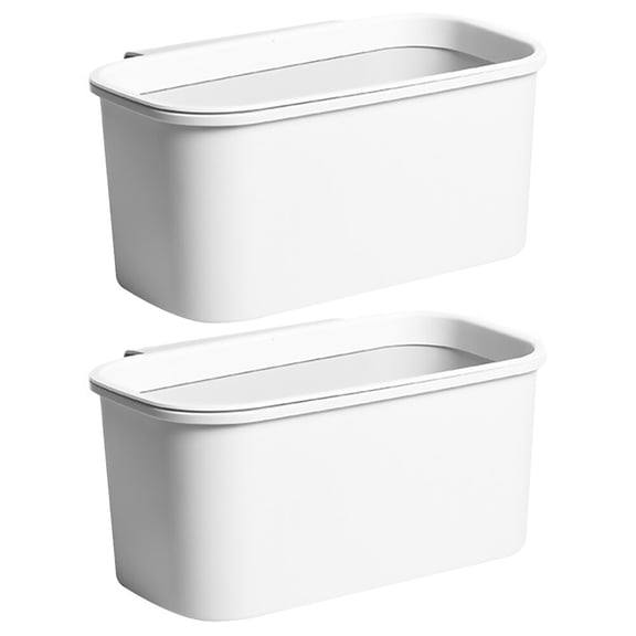 MEIBUTYUP 2-Pack White Hanging Kitchen Trash Bins, and Wear-Resistant Garbage Cans for Easy Waste Disposal