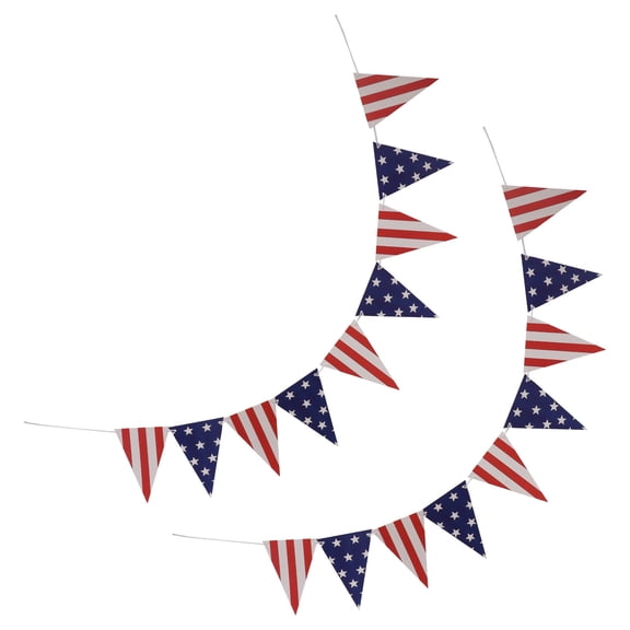 MEIBUTYUP Independence Day Banner, Assorted Colors, Reusable 2-Piece Set for Party Decoration and Celebration