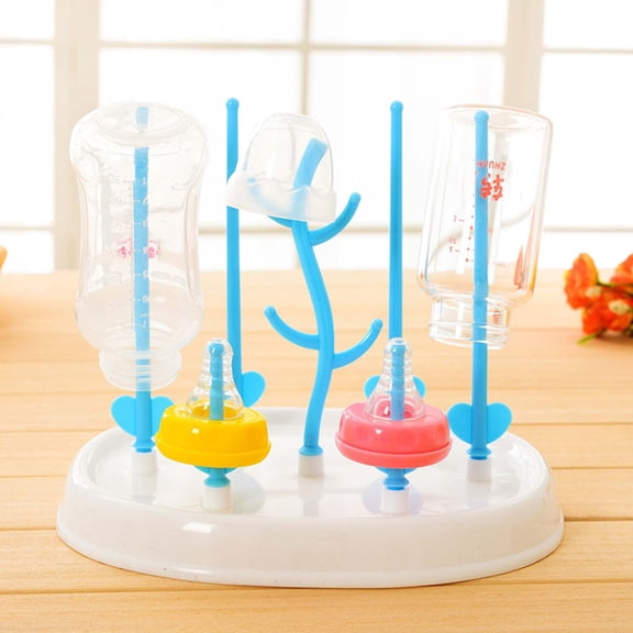 MEIBUTYUP 2Pcs White Bottle Drying Rack with Drain Board for Easy Cleaning and Storage