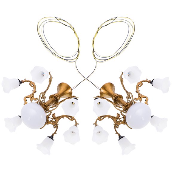 MEIBUTYUP Tiny Hanging Light Golden for Micro Landscapes and Decor 2Pcs