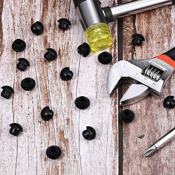 MEIBUTYUP 30Pcs Black Rubber Plugs for Hydraulic Oil Reservoir, Anti-Aging Seals, Lightweight and Easy to Install