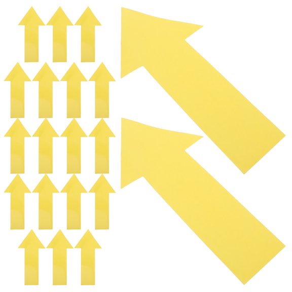 MEIBUTYUP 30-Piece Yellow PVC Directional Floor Decals, Water-Resistant Arrow Stickers for Warehouse Safety Marking Signage
