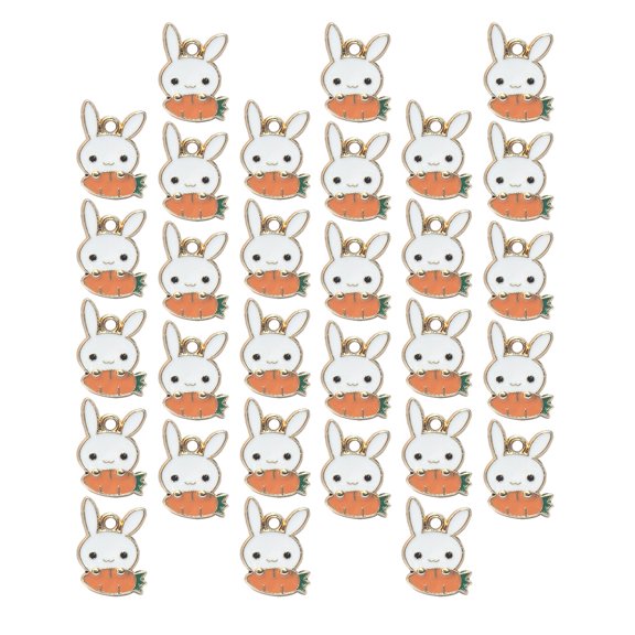 MEIBUTYUP 30Pcs and Carrot Alloy Charms Orange Pendants for Jewelry Making, Bracelet Decoration, Craft Supplies