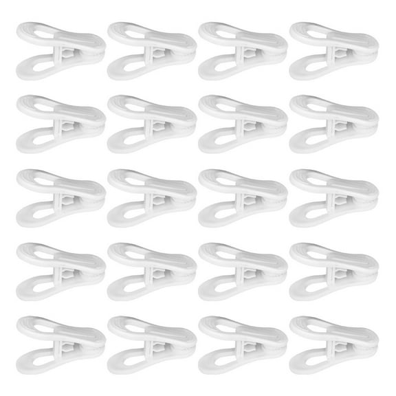 MEIBUTYUP 30-Pack White Plastic Clothespins Large Windproof Clips for Laundry, Quilts, Bed Sheets, Outdoor Clothes Hanging