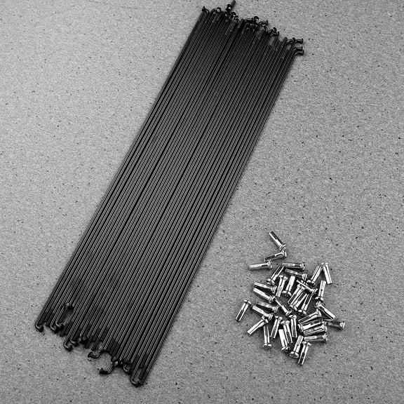 MEIBUTYUP Replaceable Steel Spokes Black 45 for Professional Bicycles 32Sets