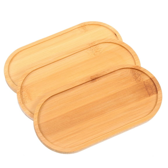 MEIBUTYUP 3-Pack Wood Color Planter Drip Trays Flat Design for Indoor Outdoor Plant